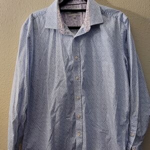 Ted Baker Endurance Men's Blue Patterned Shirt Size 17